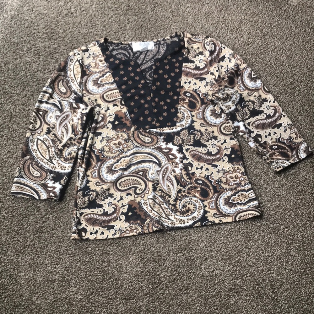 Brown paisley y2k blouse 🤎
